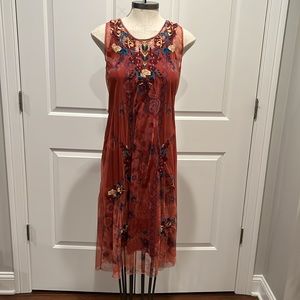 Johnny Was mesh dress size Med. Never worn